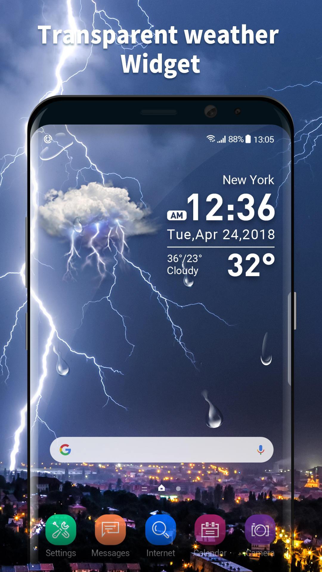 Transparent & Uhr Wetter Widget für Android - APK herunterladen