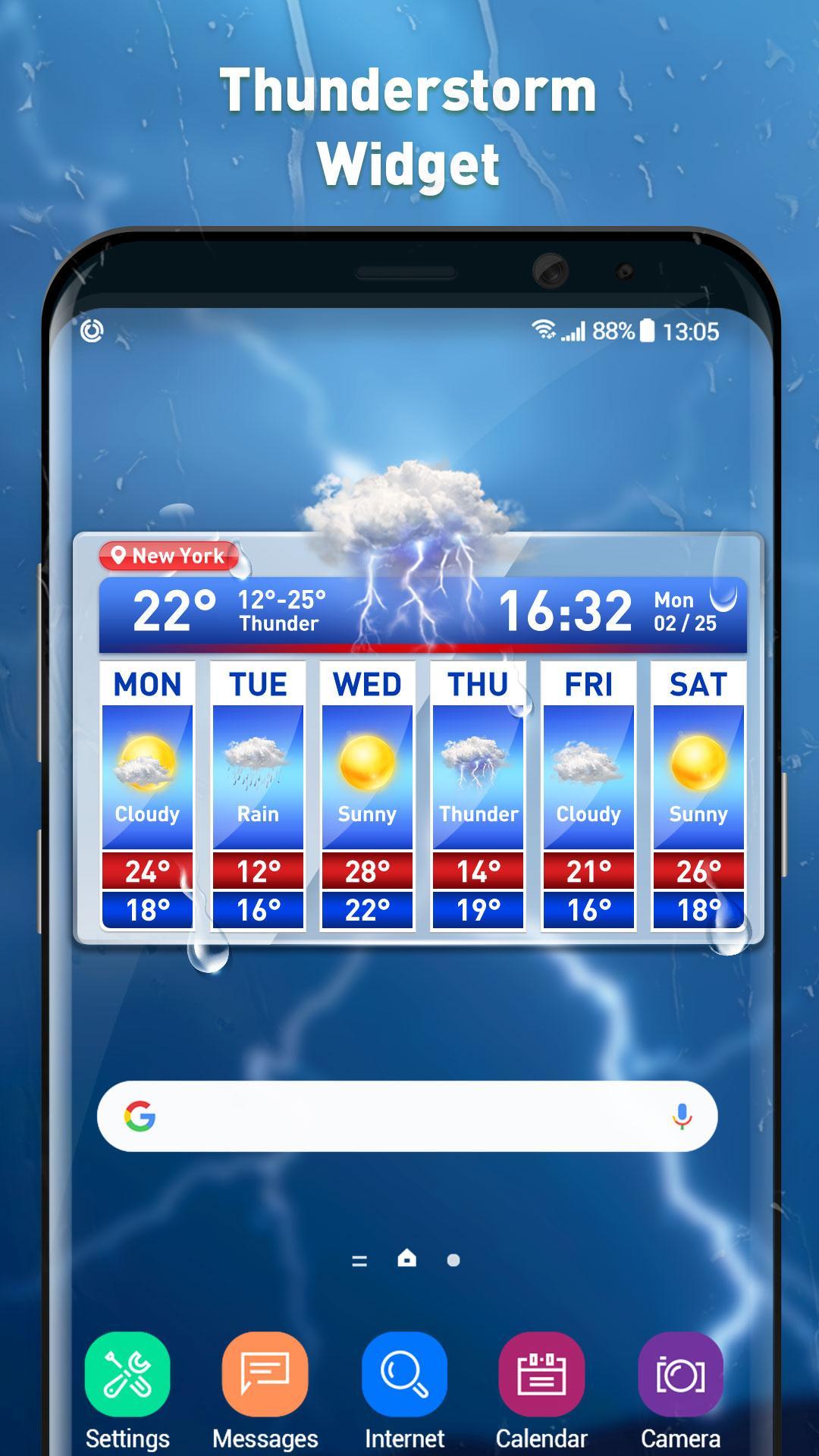 Android 用の 天気予報 温度ウィジェット Apk をダウンロード