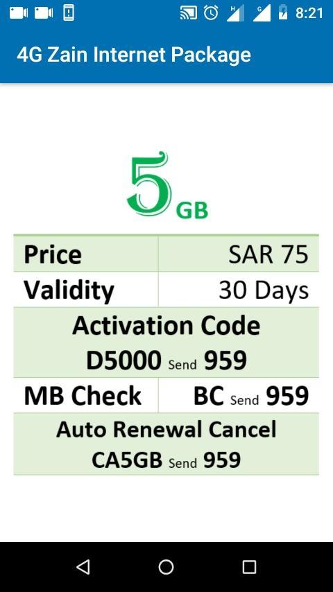 Zain internet balance check code