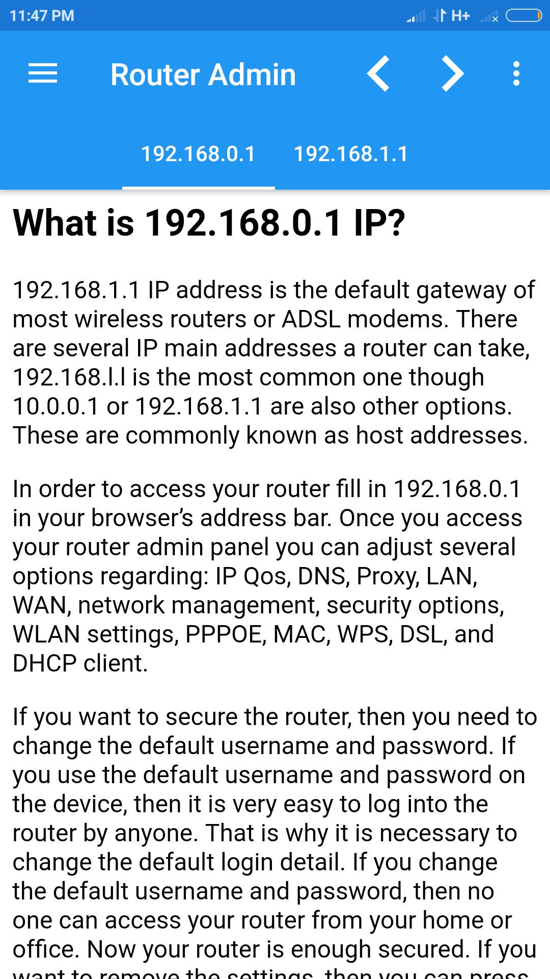192.168.0.1 Admin APK For Android Download