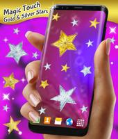 Gold and Silver Stars Magic Touch on Screen Affiche