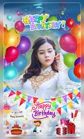 Birthday photo frame with name : Birthday wishes plakat