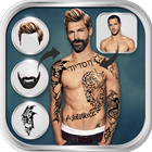 Man Hairstyle Tattoo Editor أيقونة