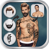 Man Hairstyle Tattoo Editor-icoon