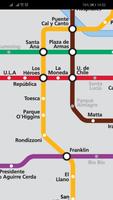 Santiago Metro Map Affiche