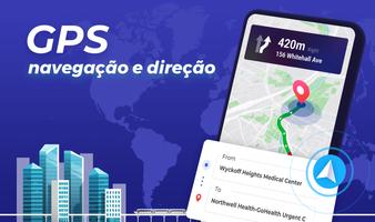 GPS mapas e navegação Cartaz