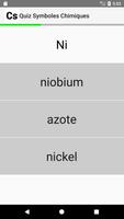 Quiz Symboles Chimiques capture d'écran 1