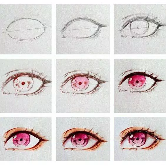 como desenhar olho de anime feminino passo a passo