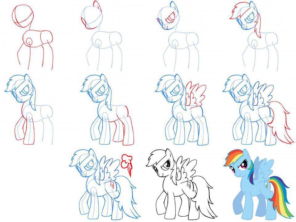 Покажи как поэтапно нарисовать. Поэтапное рисование пони. Картинки для срисовки пони. Как рисовать пони. Поэтапный рисунок пони.