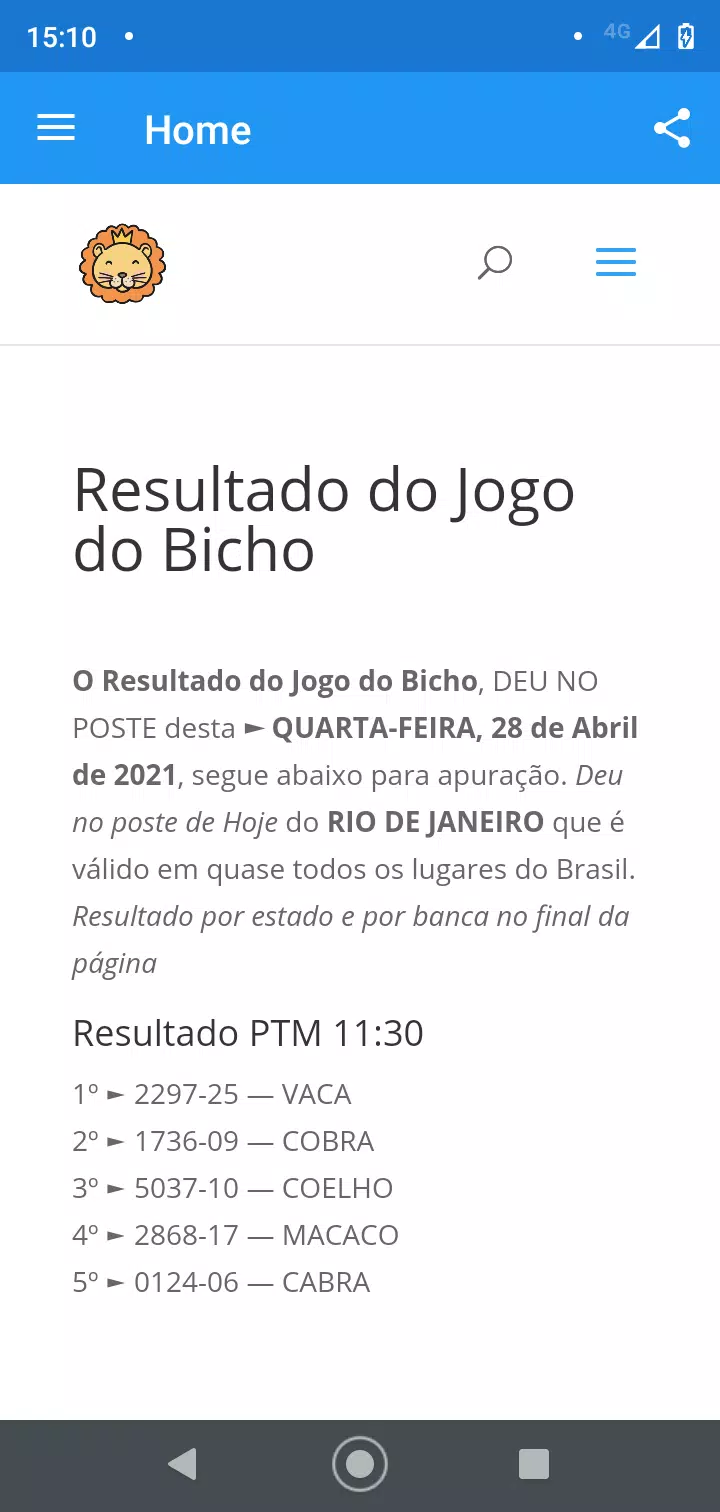 Resultados do Jogo do Bicho - Apps on Google Play