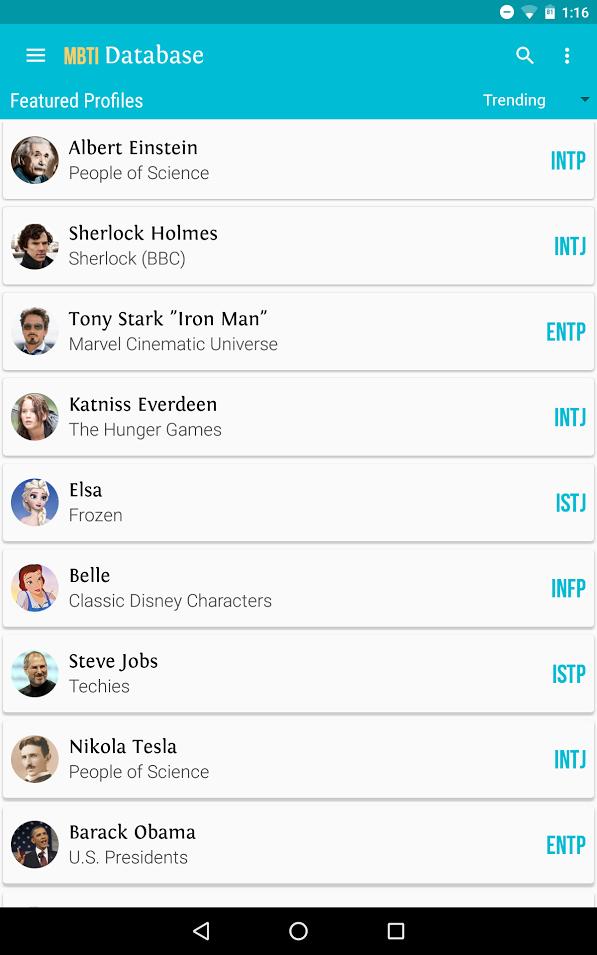 Personality Database for Android - APK Download
