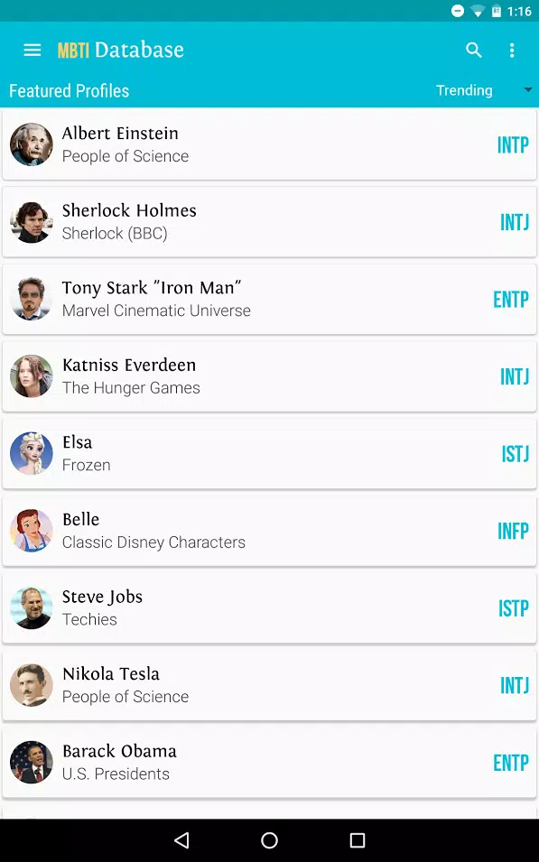 PDB Mini: The Personality Database APK for Android Download