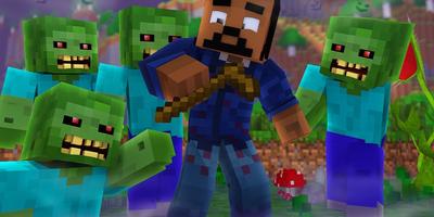 Zombie apocalypse in minecraft Affiche