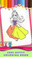 Princess Dress Coloring Pages for Girls capture d'écran 2