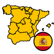 Provinces d'Espagne - test, drapeaux, cartes