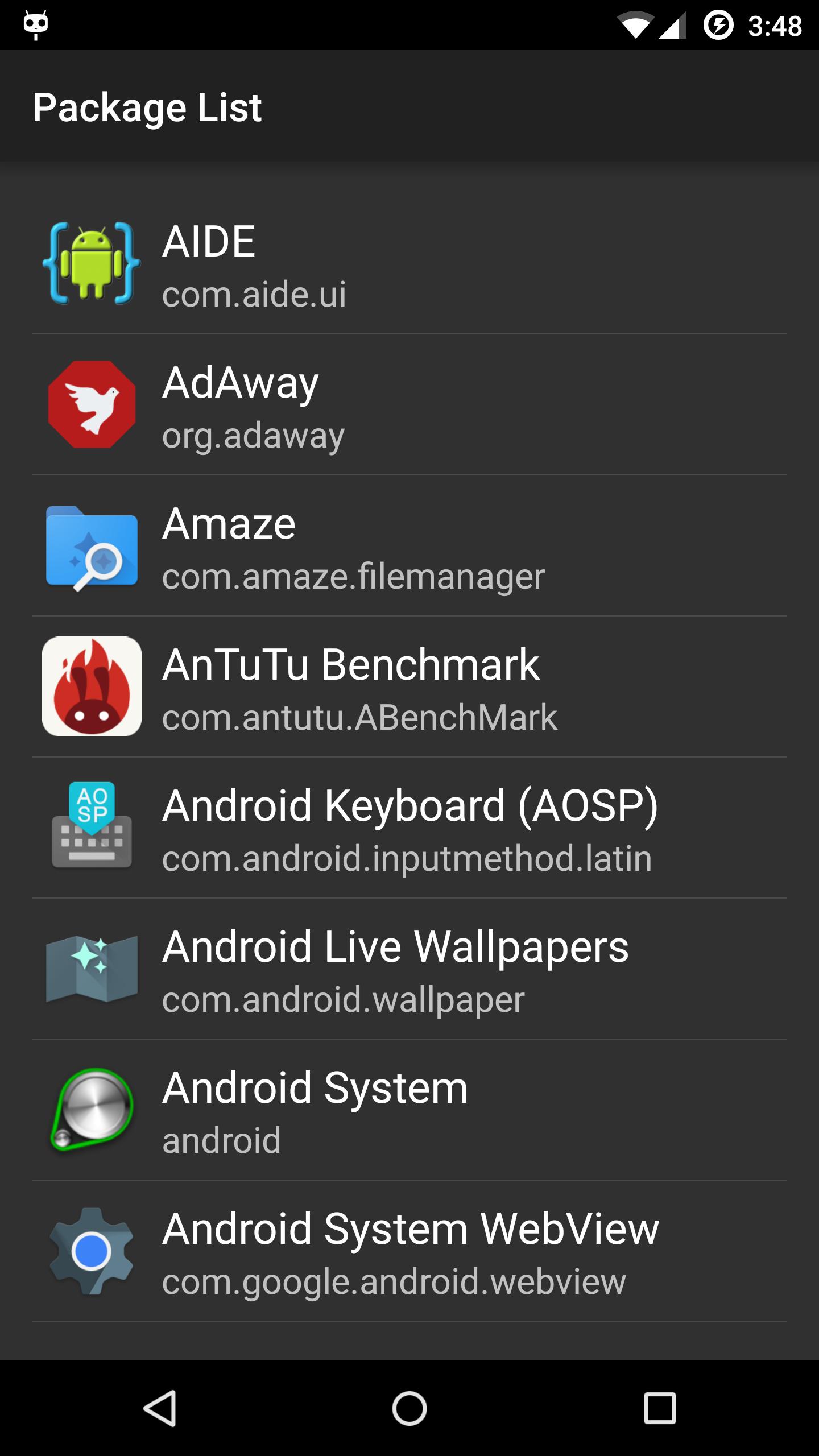 Android package. Список версий Android. Package list. App list.