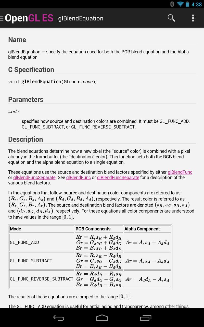 Opengl Es Reference For Android Apk Download