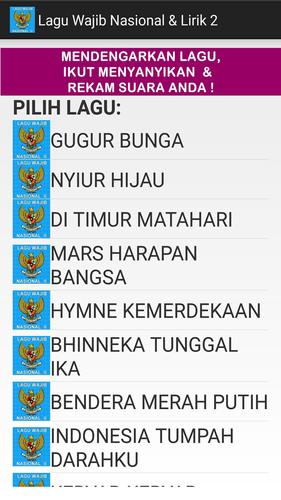 Lagu Wajib Nasional Lirik 2 For Android Apk Download