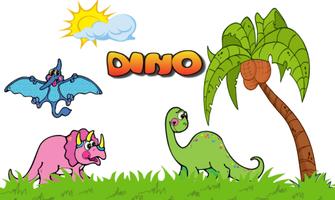 Coloring Book dinosaures Affiche