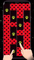 Piano Ladybug Noir tiles-poster