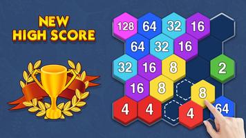 Merge Block - 2048 Hexa puzzle captura de pantalla 1