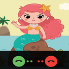 Fake call from cute Mermaid icon