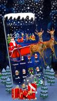 3D Merry Christmas Santa Cartaz