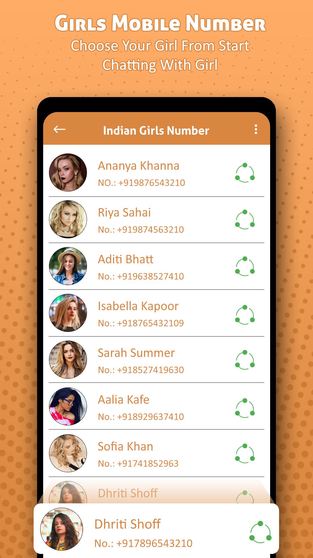Indian girls mobile no