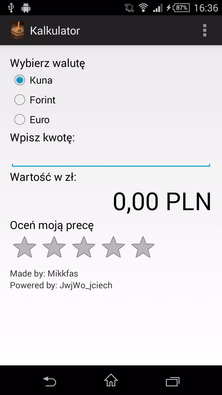 下载Wakacyjny Kalkulator Walutowy的安卓版本