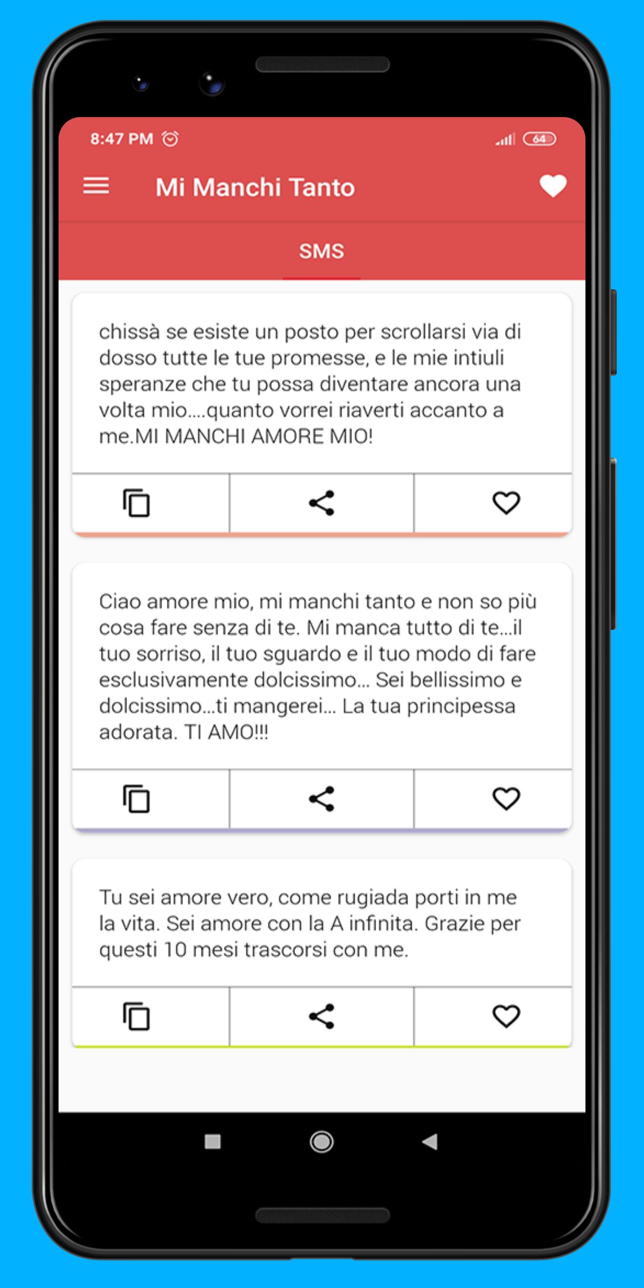 Mi Manchi Tanto Amore Mio Messaggi Pour Android Telechargez L Apk