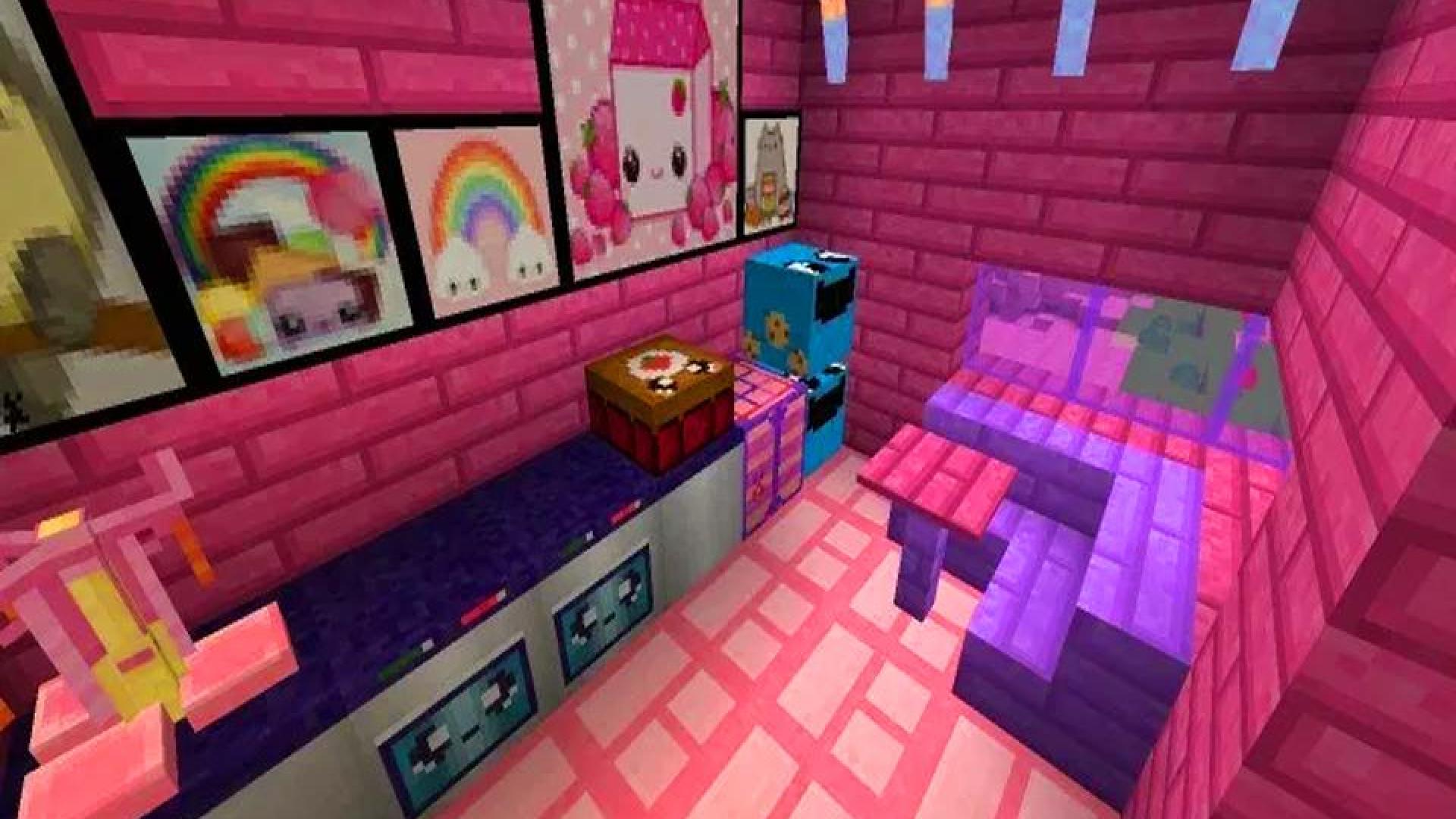 Розовый мод на майнкрафт. Комната для девочки в МАЙНКРАФТЕ. Комнаты для МАЙНКРАФТА для девочек. ОБУСТРОЙКА комнаты в МАЙНКРАФТЕ. Красивые комнаты в Майне.