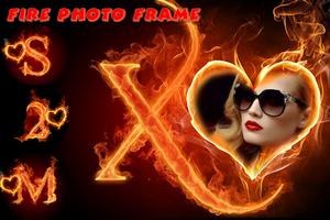 Fire Text Photo Frame : Stickers and Text poster