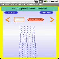 Tables Mathématiques capture d'écran 1