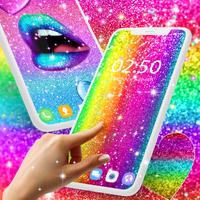 Multi color glitter wallpaper постер