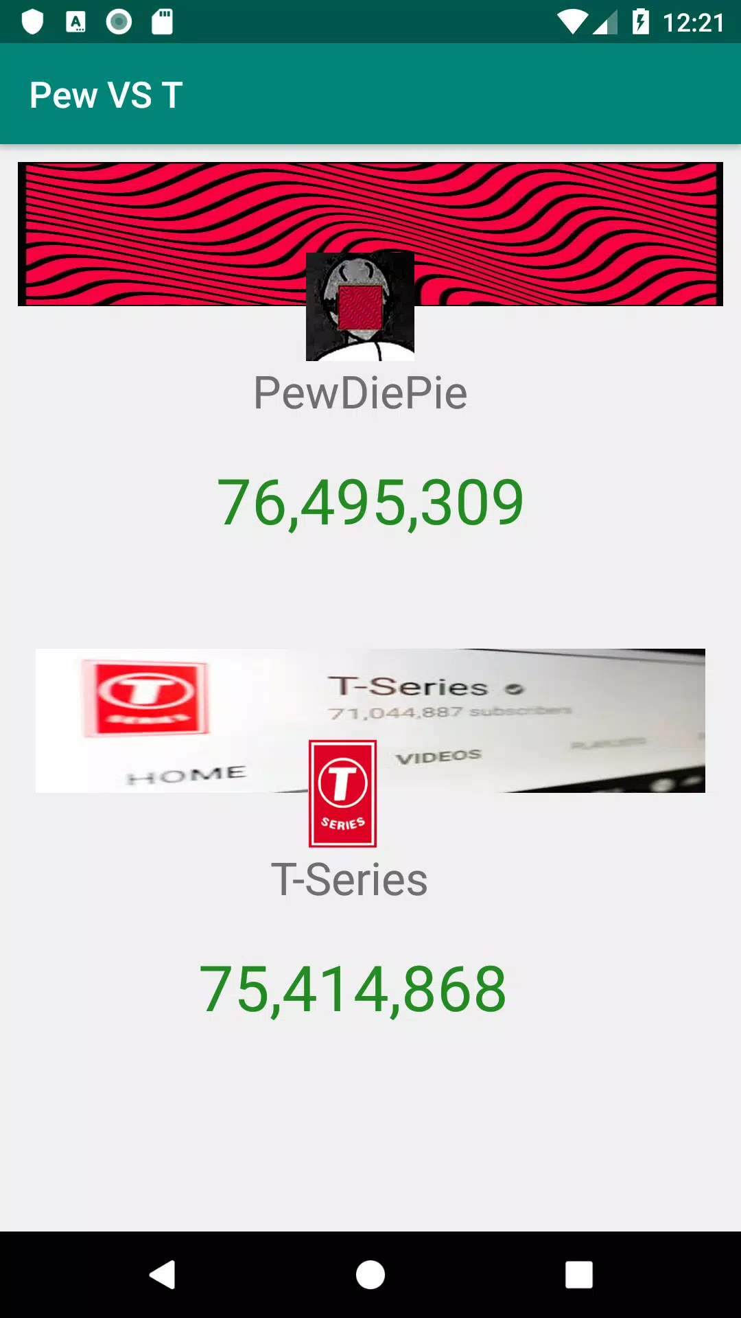 PewDiePie Vs T-Series LIVE Subscribe Count