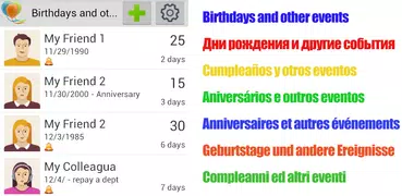 Compleanni ed altri eventi