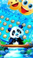 Blue Glitter Cute Panda - Keyboard Theme poster