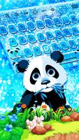Blue Glitter Cute Panda - Keyboard Theme screenshot 2