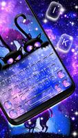 Galaxy Kitty Emoji - Keyboard Theme Ekran Görüntüsü 1