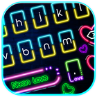 Neon Love Heart Keyboard أيقونة
