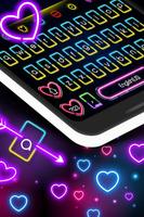 Neon Love Heart Keyboard تصوير الشاشة 1
