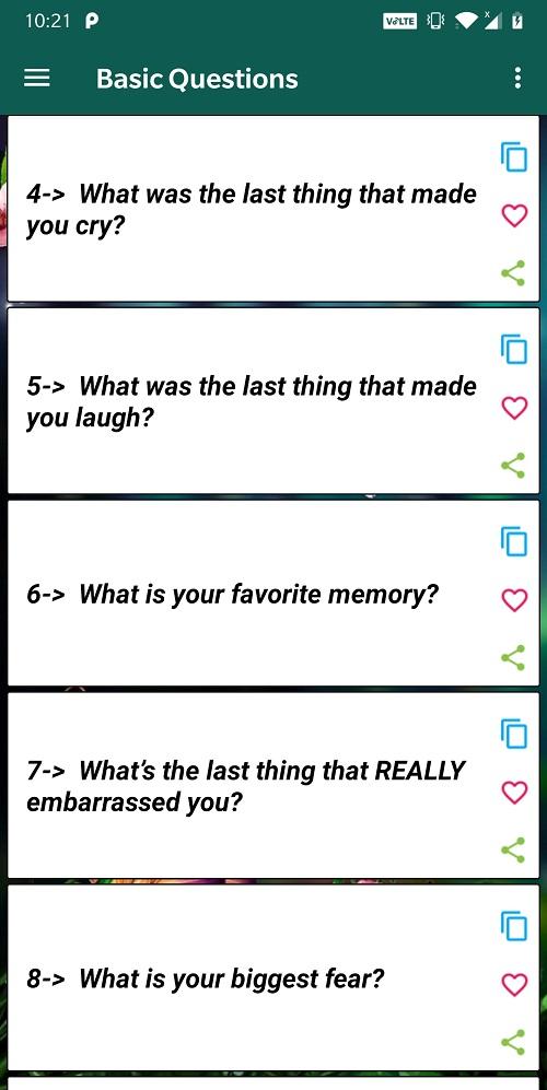Ask lover new questions to a 77 Questions Ask lover new questions to a 200 Questions