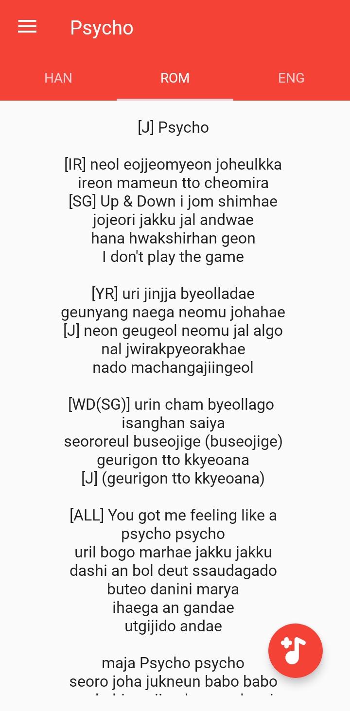 Red Velvet Lyrics For Android Apk Download
