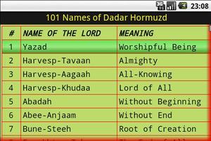 101 Names of Dadar Hormuzd скриншот 3