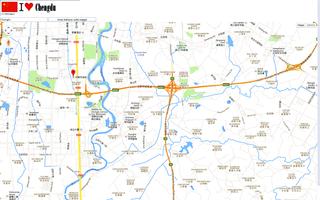 Chengdu map الملصق