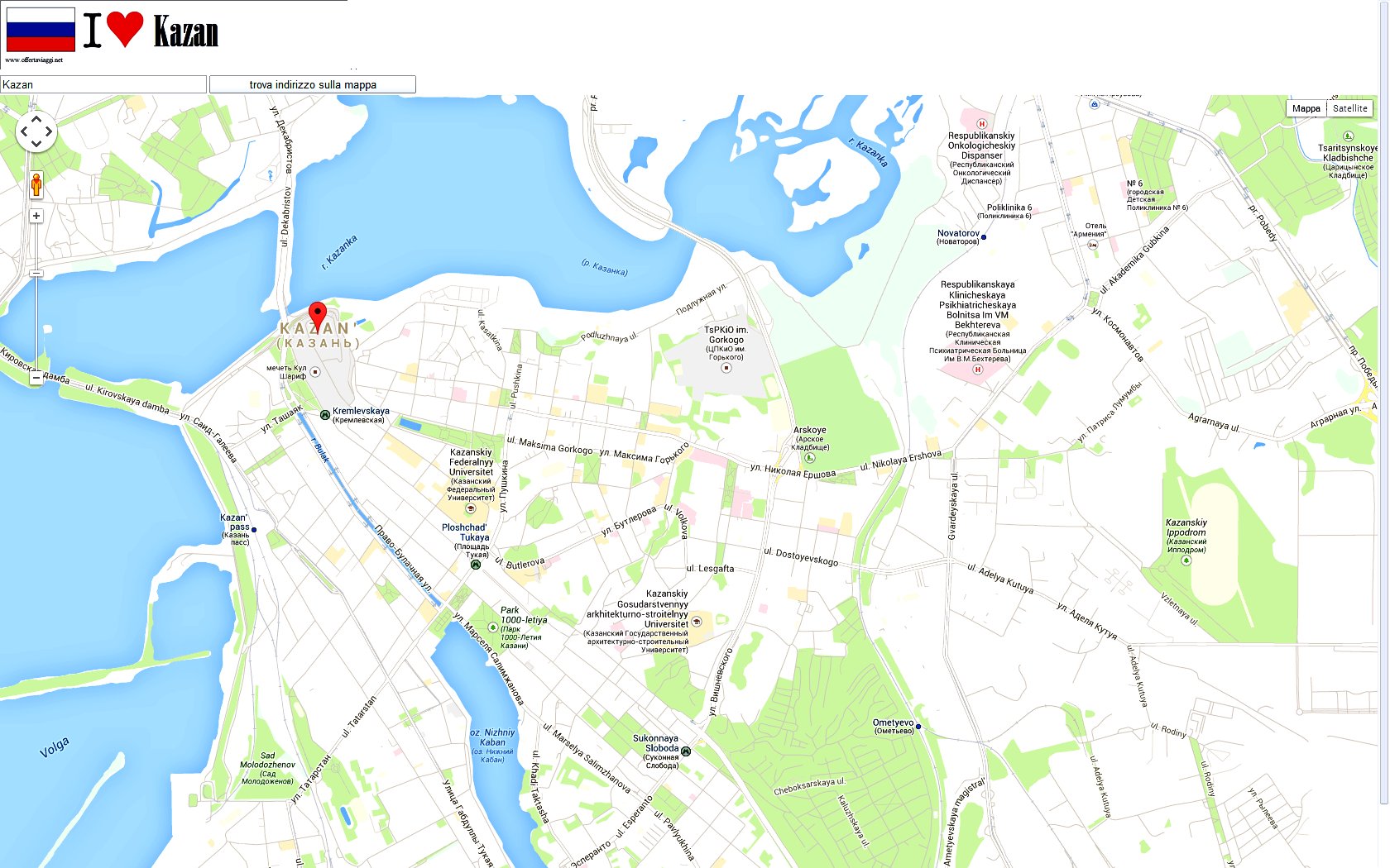 Казань достопримечательности на карте города