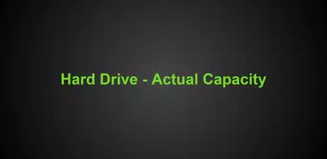 Hard Drive - Actual Capacity