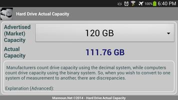 Hard Drive - Actual Capacity اسکرین شاٹ 2