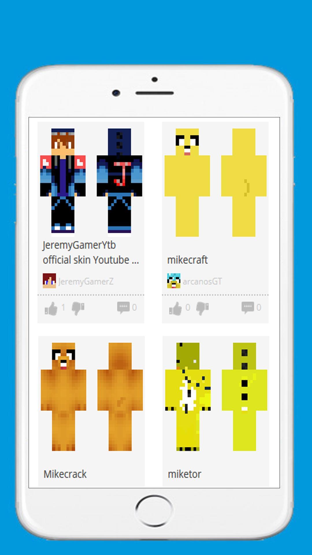 Youtubers Skins For Minecraft 2019 For Android Apk Download - famous roblox youtubers skins