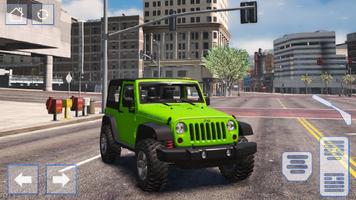 Car Sim Jeep Wrangler Driving الملصق
